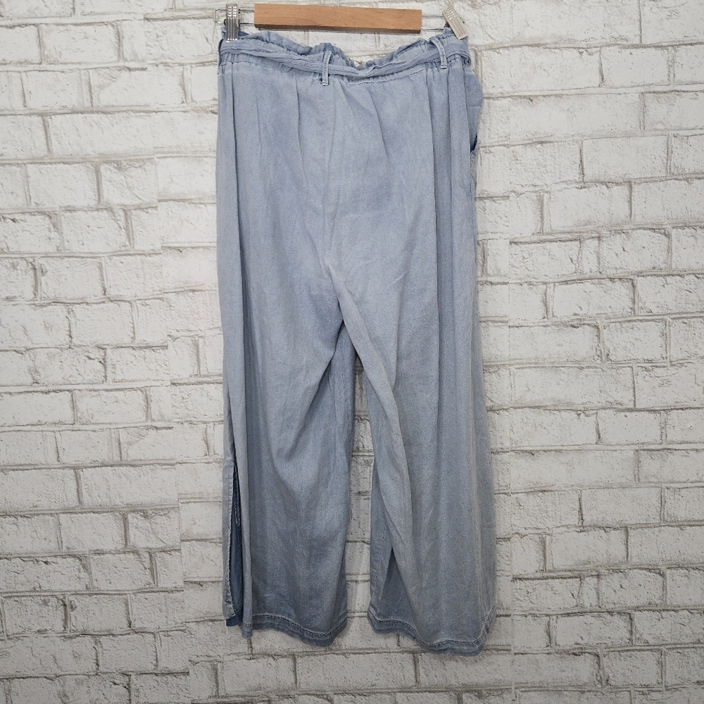 Rewash Light Blue Wide Leg Tie Waist Pants - Picture 10 of 16